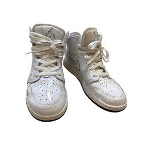 Nike Air boys 1 mid schematic shoe/high top white sneakers DQ1864100US AUTHENTIC